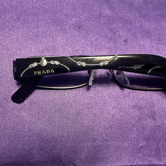 Prada VPR 58L Black & Silver Embellished Eyeglass Frames – Made in Italy – 51mm - Picture 10 of 10